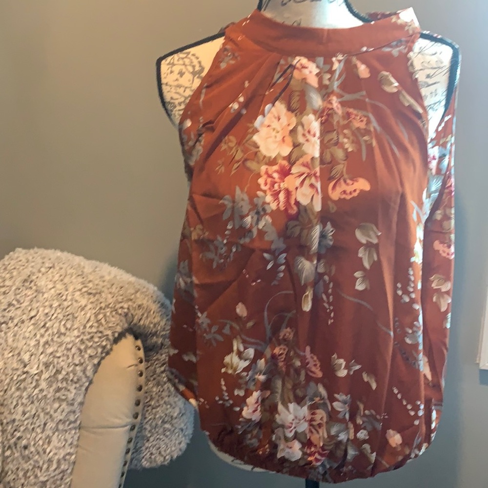 Orange floral top